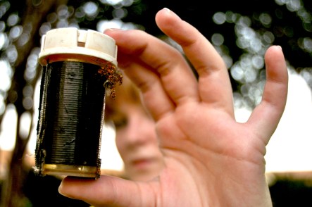 This cache was found on campus near the bridge across Mitchell Street. 